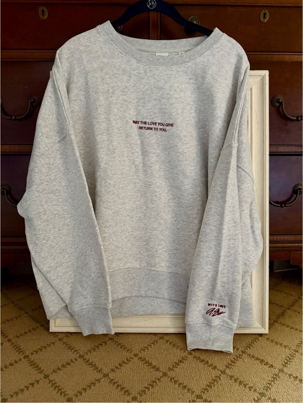 Stanley / Stella gray crew neck sweatshirt embroidered graphics XL